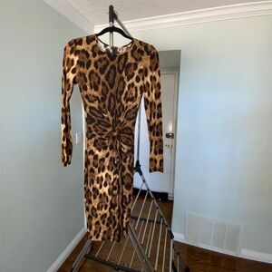 Michael Kors Leopard Print Midi Dress